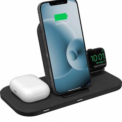 TechCharge™ 3-in-1 Wireless Charging Stand – For Phone, Watch, and AirPods!